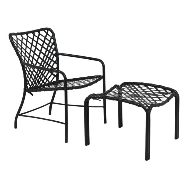 Mid 20th Century Attributed to Brown Jordan Tamiami Lounge Chair & Ottoman For Sale