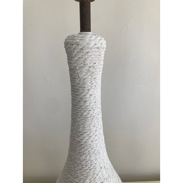 Plaster Faux Wicker Table Lamps Serge Roche Style - A Pair For Sale In Miami - Image 6 of 13