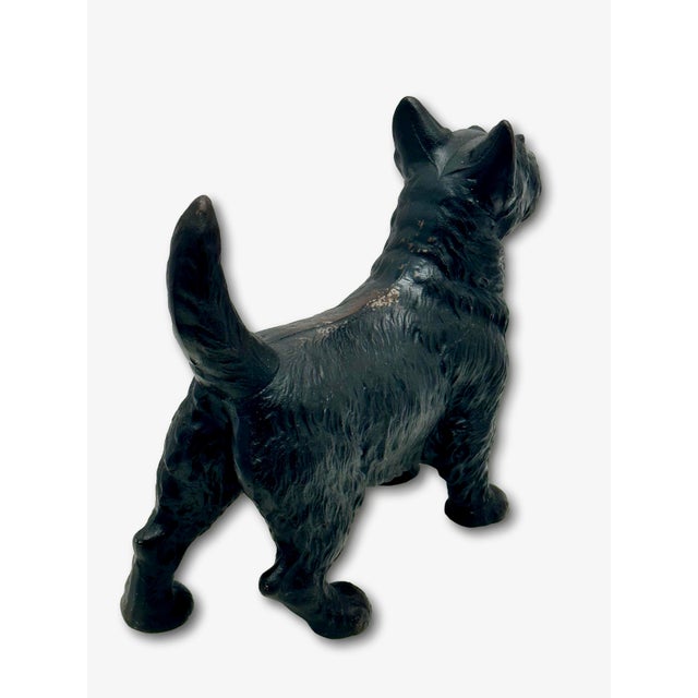 Very Nice Vintage Hubley Manufacturing Co. Cast Iron Standing Scottish Terrier - Scottie Dog Doorstop - Circa 1930s For Sale - Image 12 of 18
