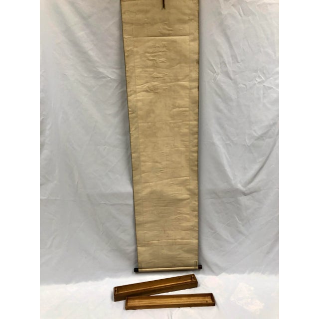 Antique Silk Asian Calligraphy Poem on Scroll For Sale - Image 10 of 13