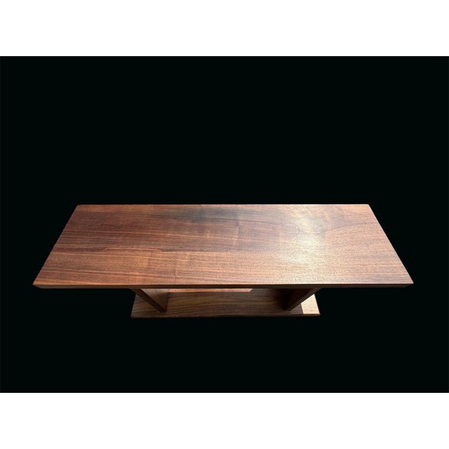 2020s Solid Walnut & Ash Coffee Table – George Nakashima–Inspired – Entryway or Dining Bench For Sale - Image 5 of 16