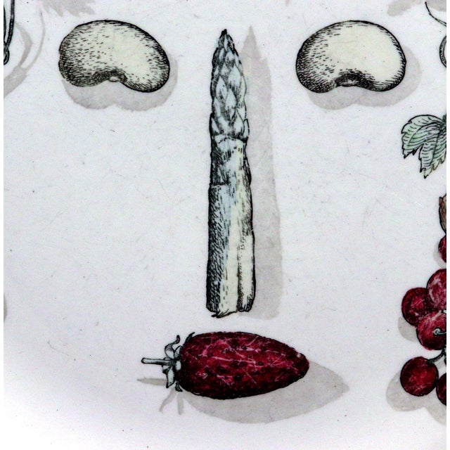 Mid-Century Modern Piero Fornasetti Arcimboldesca Vegetable Face Pottery Plate, No. 12, After Giuseppe Arcimboldo For Sale - Image 3 of 9