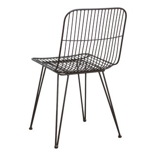 Industrial Style Black Metal Wire Chair For Sale