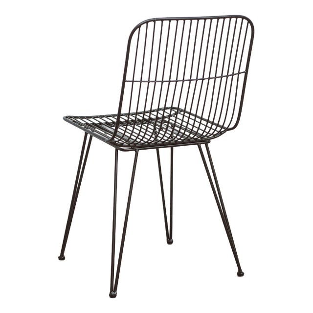 Industrial Style Black Metal Wire Chair For Sale