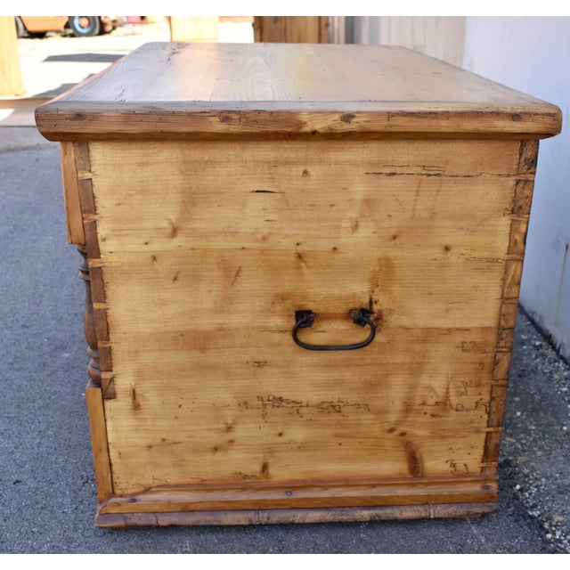 Wood Late 19th Century Pine Trunk or Mule Chest For Sale - Image 7 of 12