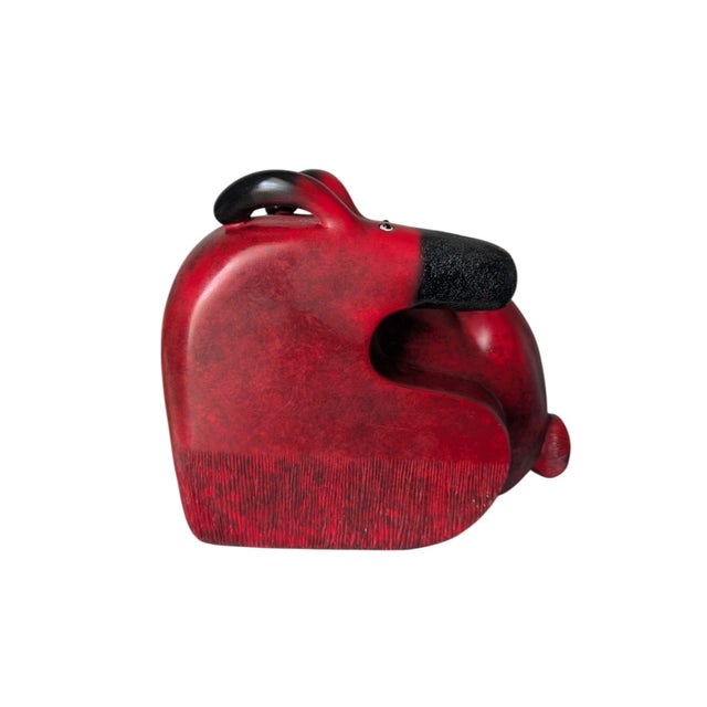 Govinder Nazran Scratch and Sniff Sculpture Red Black Dog 122/205 For Sale - Image 4 of 11