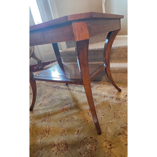 Late 20th Century Gregorius Pineo Biedermeier Style Side Table With Drawer and Undershelf For Sale - Image 9 of 17