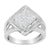 Elegant and timeless, this gorgeous 92.5% sterling silver cocktail ring features 0.4 carat total weight of diamonds with a...