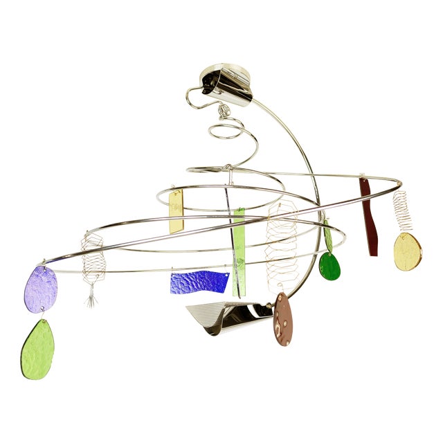 Glass and Chrome Pated Metal Melissa Pendant Light by Toni Cordero for Artemide, 1990s For Sale