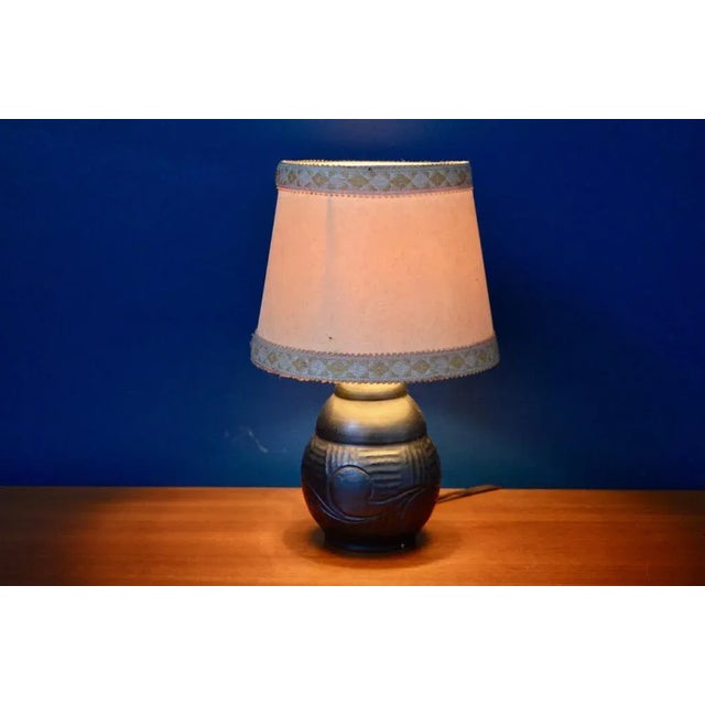 Modern Art Deco Ceramic Lamp, 1930s, Set of 2 For Sale - Image 3 of 12