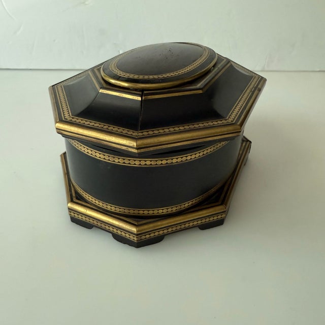 19th Century French Tahan Paris Ebony and Brass Jewelry Box For Sale In San Antonio - Image 6 of 12