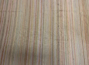 Vintage Strie Stripe Hand Knotted Fabric in Natural Tones