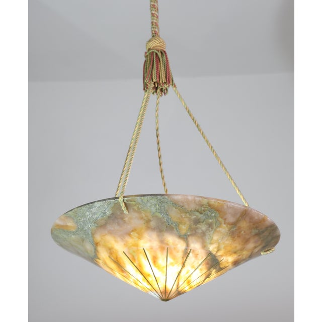 Antique Art Decò Liberty Alabaster Chandelier For Sale - Image 13 of 18