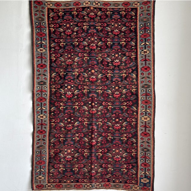 Vintage Middle Eastern Rug with Pink and Blue Floral Patterns, 1980s For Sale - Image 16 of 18