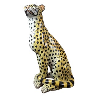 Glazed Terracotta Leopard, Italy, 1950s For Sale