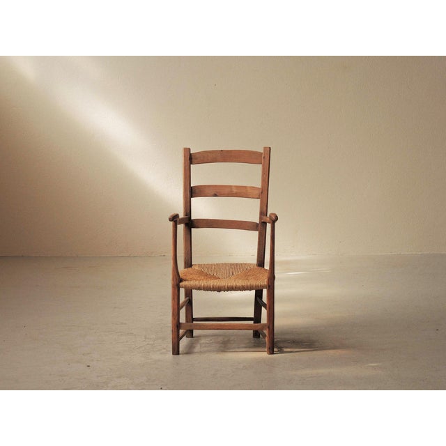 French Folk Armchair in Wood and Rush, Auvergne, 1900s For Sale - Image 17 of 17