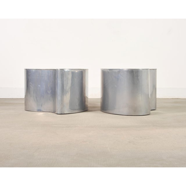 Pair of Mid-Century Chrome Biomorphic Kidney-Form Drinks Tables For Sale - Image 12 of 18