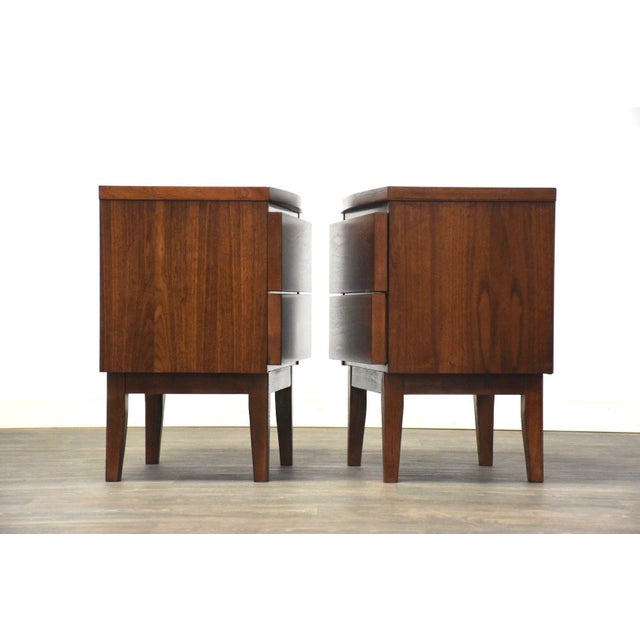 Walnut MCM Nightstands a Pair Chairish