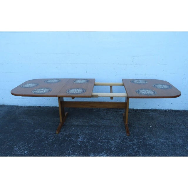 Danish Modern Teak Tile Top Dining Table a Leaf Chairish