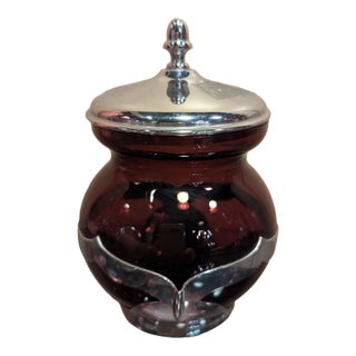 1930s Art Deco Farberware and Cambridge Glass Trivet For Sale