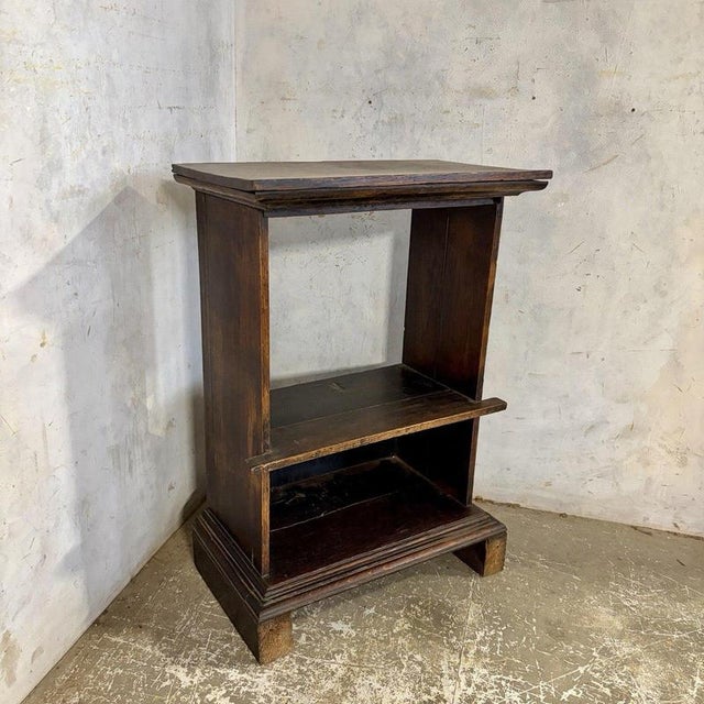 Wood Arts & Crafts Style Oak Open Shelving Side Table For Sale - Image 7 of 7