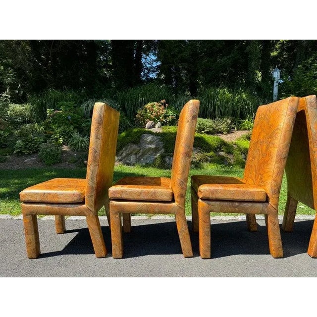 Mid-Century Modern Set of 6 Parsons Dining Chairs by Milo Baughman for Thayer Coggin For Sale - Image 3 of 12