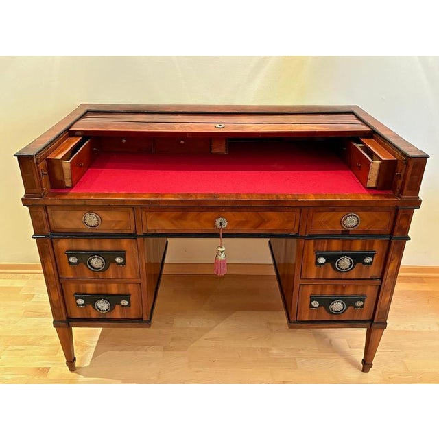 Late 18th Century Late 18th Century Empire Roll Top Writing Desk in Nutwood For Sale - Image 5 of 18