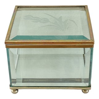 Italian Art Deco Beveled Glass Box, Italy, 1930 For Sale