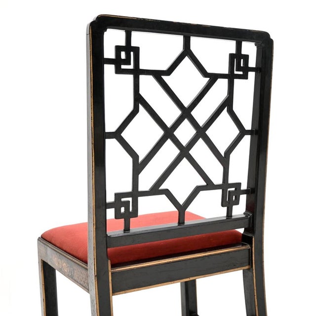 Antique Lacquered Chinoiserie Chair, 1900 For Sale - Image 6 of 10