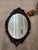 Mid-Century Modern Vintage Hand Carved Wooden Oval Wall Mirror For Sale - Image 3 of 4