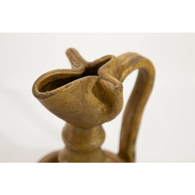 Mid 19th Century Antique Islamic Persian Nishapur Style Ceramic Glazed Oil Lamp For Sale - Image 5 of 13