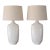 Vintage 1950s MCM White Crackle Glaze Ceramic Table Lamps - A Pair For Sale