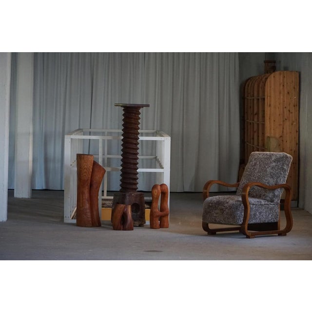 Art Deco Danish Adjustable Lounge Chairs in Lambswool & Walnut, 1930s, Set of 2 For Sale - Image 12 of 17