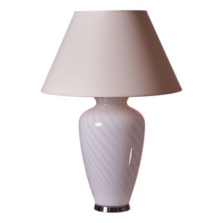 Italian Swirl Murano Table Lamp For Sale