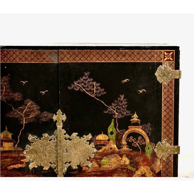 Chinoiserie Cabinet-on-Stand, Japanned Finish, C. 1950-1960 For Sale In Los Angeles - Image 6 of 11