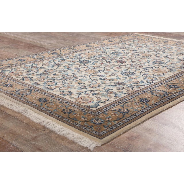 Textile Vintage Indian Kashan Rug - 04'01 X 06'00 For Sale - Image 7 of 9