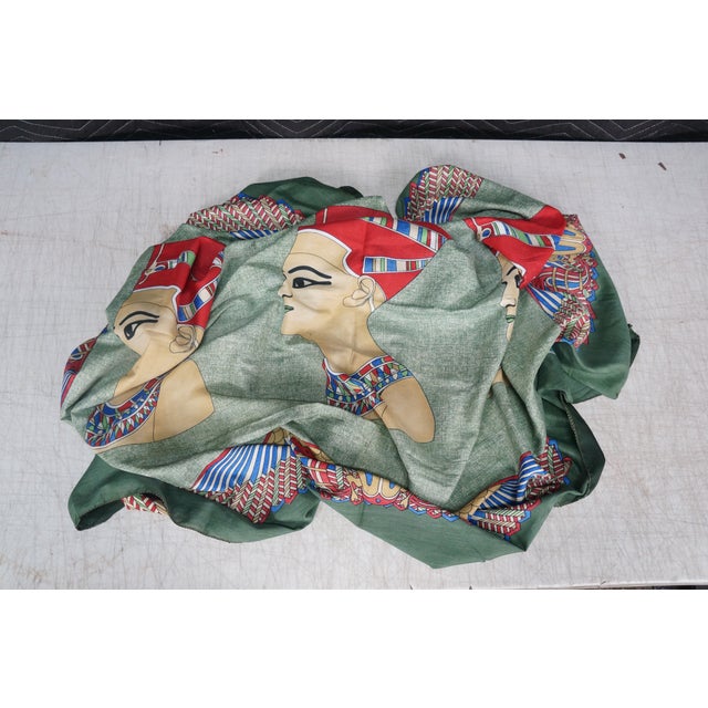 Arab Egyptian Revival Queen Nefertiti Eye of Horus Beetle Sphinx Tapestry 62" For Sale - Image 9 of 10