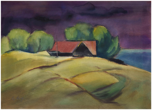 Fritz Kohlstädt, Gehöft auf Bornholm, 1990, Watercolor