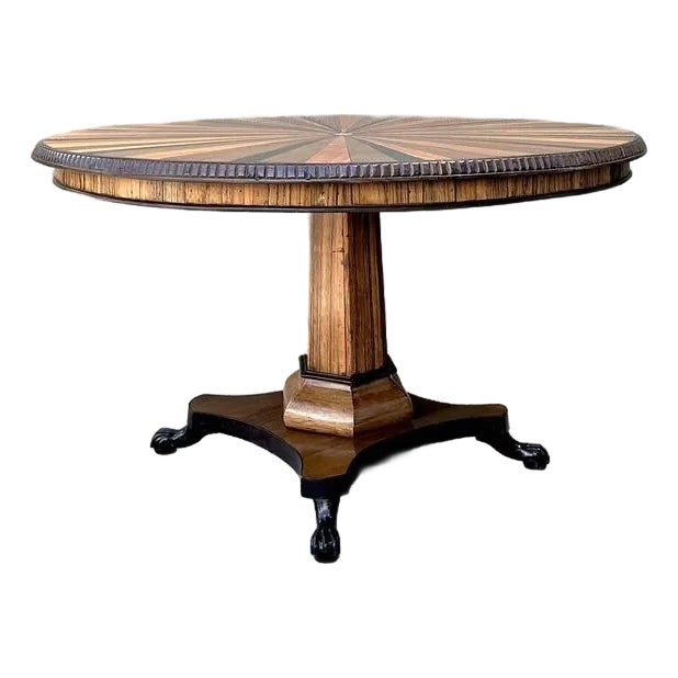 Vintage Starburst Inlay Dining Table | Chairish