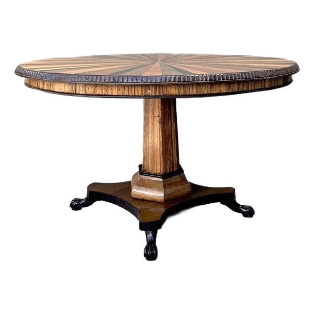 Vintage Starburst Inlay Dining Table For Sale