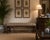 Beautiful vintage McGuire style bench featuring a dark-stained bamboo frame with decorative supports and traditional...