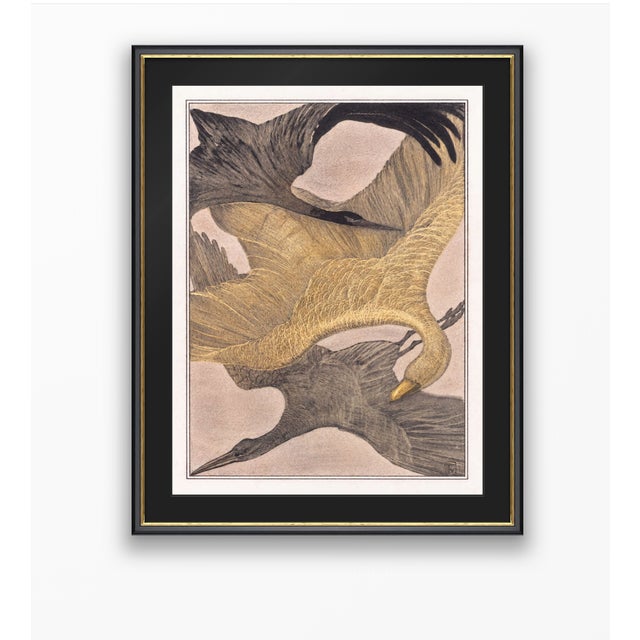 Atelier Aria Lumae Theodoor Van Hoytema Three Cranes in Flight Dutch Symbolist Fine Art Gallery Board Print 18 X 24 For Sale - Image 11 of 14