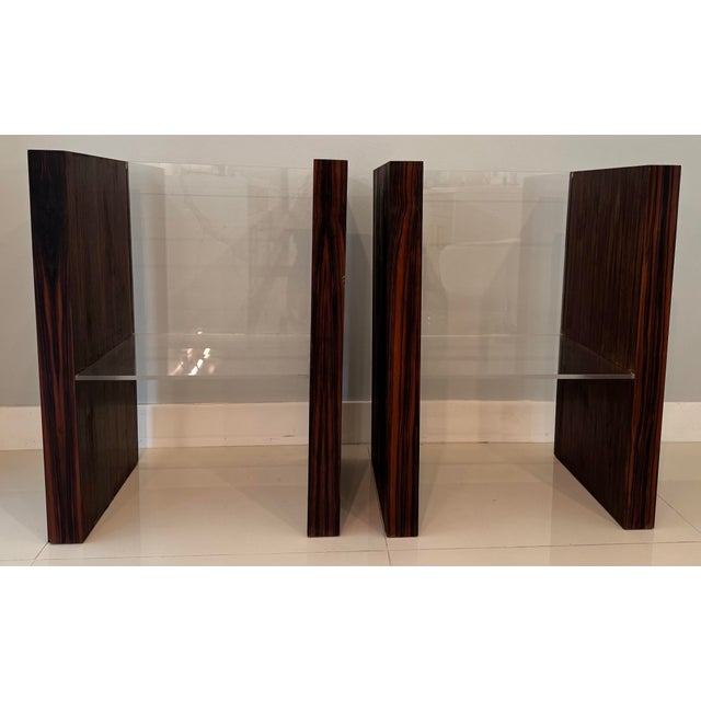 Studio Crafted Art Deco Style Macassar Ebony End Tables For Sale - Image 4 of 8