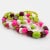 Bakelite and Lucite Long Necklace White, Hot Pink, Apple Green Beads For Sale - Image 9 of 12