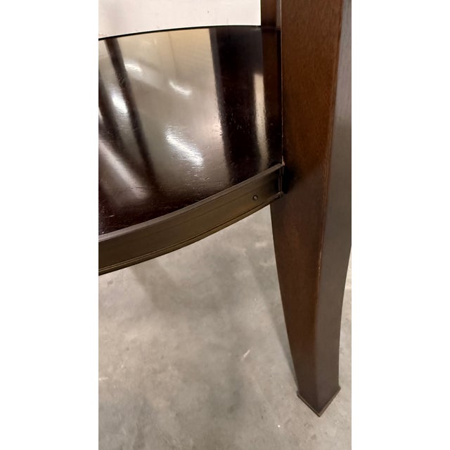 Wood Bill Sofield for Baker Round Lacquered Side Table With Lower Shelf For Sale - Image 7 of 10