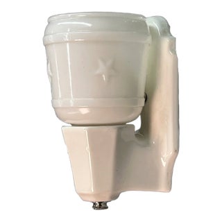 Porcelain Bath Sconce With Star Shade #2524 For Sale