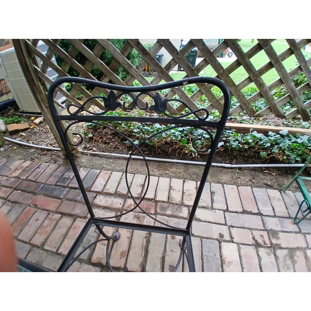 Salterini Vintage Wrought Iron Patio Dining Set, Salterini Style, 4 Pieces For Sale - Image 4 of 10