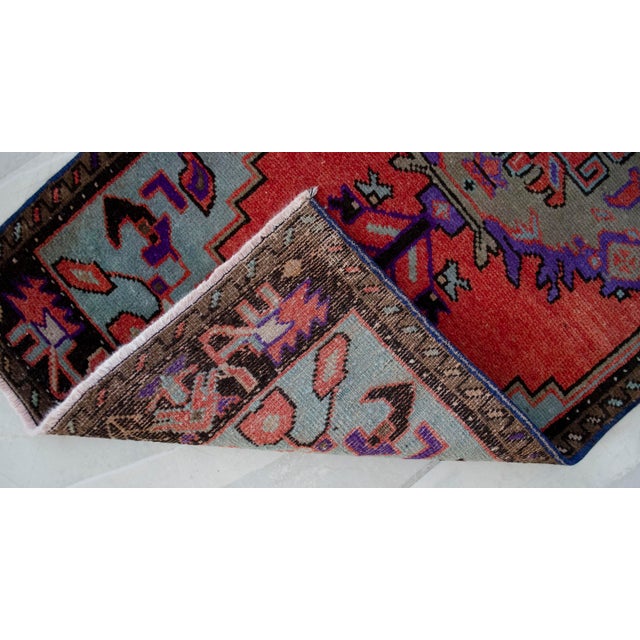 Burnt Orange 1970s Vintage Hand Knotted Small Rug For Sale - Image 8 of 8