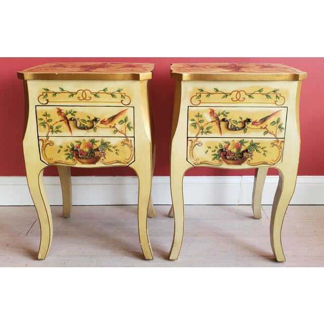 1980s Yellow Hannd-Painted Monkey Tables - a Pair | Chairish