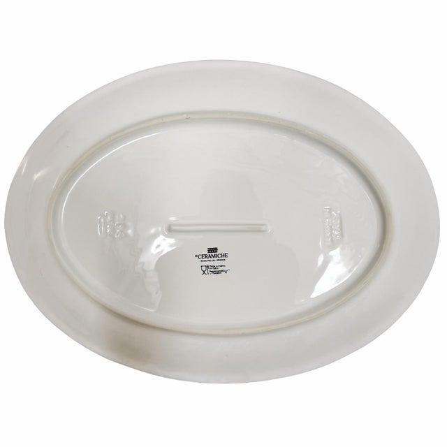 White Italian Majolica Ceramic Fish Serving Platter by Le Ceramiche Bassano Del Grappa For Sale - Image 8 of 8